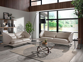 Круглый журнальный столик из стекла и массива ореха CT20050 /2064