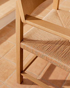 Стул Idun из массива дуба с натуральной отделкой и сиденьем из веревки