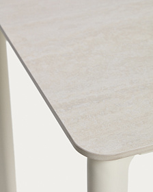 Уличный стол Anafi с бежевой столешницей из спеченного камня, 140 x 80 см