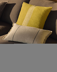 Чехол для подушки Nurei из желтого хлопка и льна, 50 x 50 см