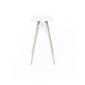 Высокий квадратный стол Faz на деревянных ножках