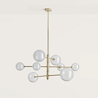 Люстра Atom 8L латунь - прозрачные плафоны