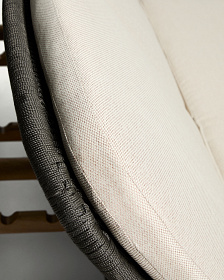 Двойной шезлонг Alipa из массива акации и веревки темно-серого цвета