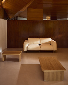 Oaq Журнальный столик из шпона дуба с натуральной отделкой 140 x 75 см