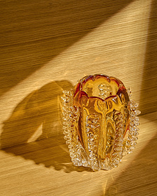 Оранжевая стеклянная ваза Nicora, 23 см