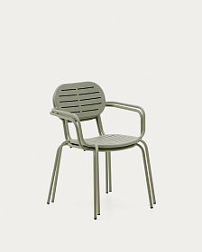 Уличный стул Brai с подлокотниками из оцинкованной стали бирюзового цвета