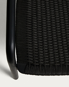 Кресло уличное Derile из дуба и веревки с черной отделкой