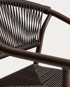 Уличный стул Livadia из коричневого алюминия и веревки