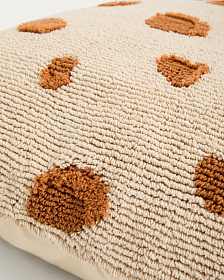 Подушка для пола из бежевого хлопка Tandani с рисунком гепарда 70 x 70 см