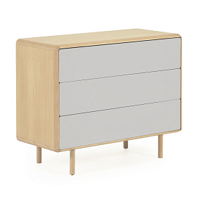 Комод Anielle из массива ясеня с тремя ящиками 98,9 x 78 см