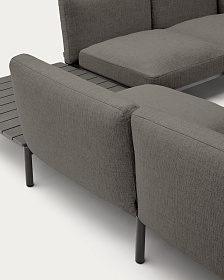 Sorells Уличный модульный 4-местный угловой диван серый со столиком