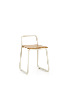 Tinn Стул из ясеневого шпона с бежевой металлической конструкцией