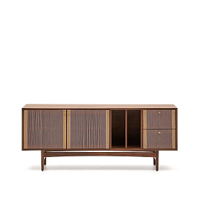 Сервант Elan 2 дверцы и 2 ящика шпон и массив ореха и шнур
