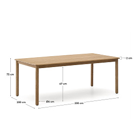 Уличный стол Sori из акации 200 x 100 см
