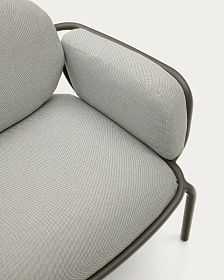 Садовое кресло Joncols серое с зеленой алюминиевой отделкой