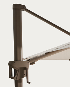 Бежевый консольный зонт Noli с алюминиевой конструкцией цвета таупе, 300 x 300 см