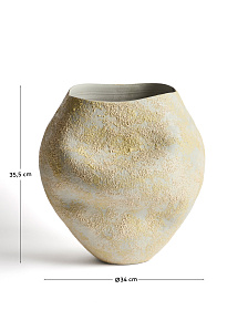 Керамическая ваза Medira цвета экрю и желтого, 35,5 см