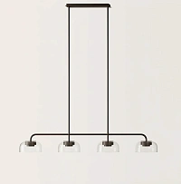 Подвесной светильник Ipon 4L черный металл, прозрачные плафоны