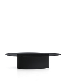 Журнальный столик Olir из черной стали и стекла 140 x 80 см