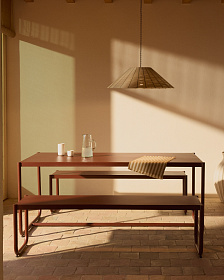 Комплект Sotil из 2 скамеек и стола из стали с гранатовой отделкой 183 x 83 cm