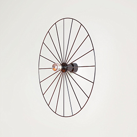 Бра Wheel 60 см черный + цоколь 10 см черный