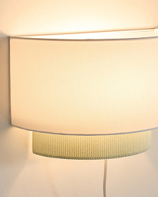 Настенный светильник Bianella из хлопка и бирюзового вельвета, Ø 40 см