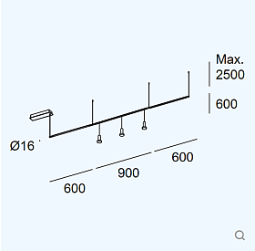 Подвес Tubs Modular Pendant Lineal & Track with 3 Spothlights 00-A105-05-M1