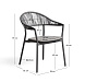 Уличный стул Alimia из графитового алюминия с серой веревкой