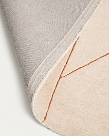 Ковер Delide из синтетического волокна цвета экрю с оранжевым графическим рисунком, 160 x 230 см