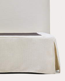 Кровать Jaira из белого шенилла со съемным чехлом для матраса 160x200 см