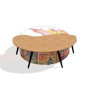 Пуфик для ног Arianne Love, ножки - черный пластик 3 см