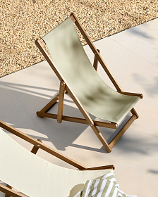 Adredna Детское складное кресло-шезлонг зеленого цвета из акации