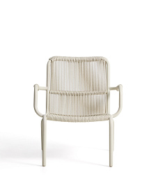 Уличное кресло Salis из алюминия цвета таупе и веревки