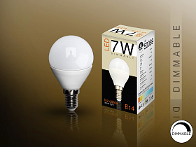 Лампочка LED 3000K 7W E14  регулируемой яркостью