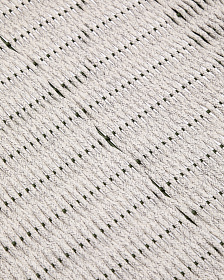 Подставка для ног Maurina из зеленой стали и серо-бежевым шнуром