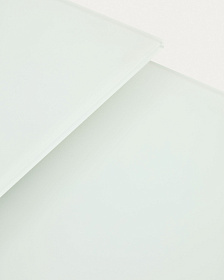 Vashti Раздвижной стол из стекла и МДФ со стальными ножками белого цвета160 (210) x 90 см