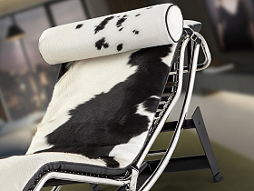 Leco Шезлонг из коровьей кожи черный/белый