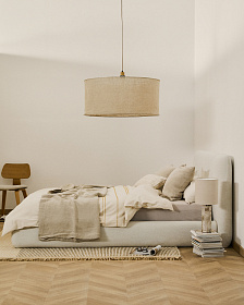 Кровать Martina со съемным чехлом из шенилла цвета экрю 160 x 200