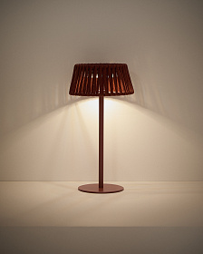 Уличная настольная лампа Aldet на солнечных батареях терракотовая