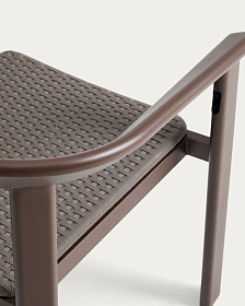 Уличный стул Erice из алюминия и шнура коричневого цвета