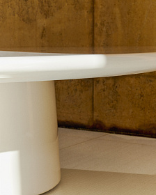 Журнальный столик Albanella из цемента с глянцевой белой отделкой Ø110 см