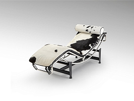 Leco Шезлонг из коровьей кожи черный/белый