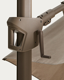 Бежевый консольный зонт Noli с алюминиевой конструкцией цвета таупе, 300 x 300 см