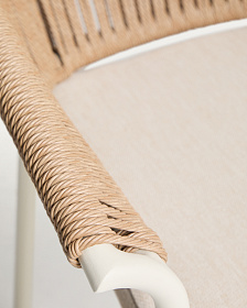 Уличный стул Zuara из алюминия цвета экрю и коричневой веревки