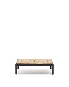 Журнальный столик Sorells из серого алюминия и тикового дерева 89 x 91 см