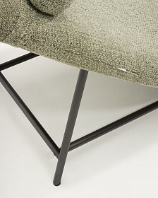 Кушетка Osla из зеленого шенилла с ножками из матовой нержавеющей стали, 175 см