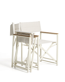 Складной уличный стул Tisno из алюминия и текстиля цвета таупе