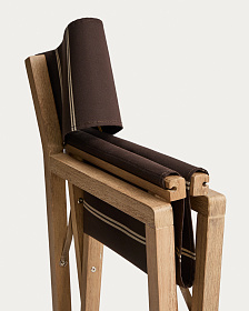 Складной уличный стул Vilara коричнево-бежевый с каркасом из акации