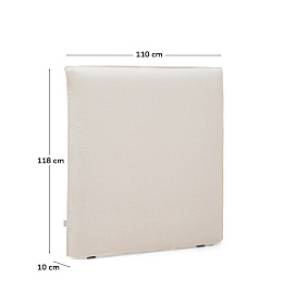 Изголовье кровати Jaira из белого шенилла со съемным чехлом для кроватей шириной до 90 см