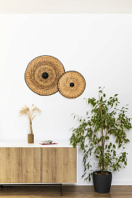 Настенный/потолочный светильник Costas 600 H70 черный/из ротанга